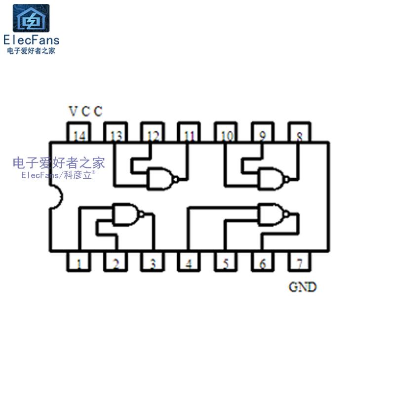 (2个)原装74LS00 直插DIP-14 2输入端四与非门 逻辑芯片SN74LS00N - 图0