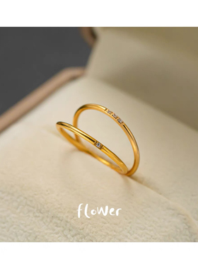 奥莱撤柜一粒钻锆石戒指女设计小众高级感冷淡风食指法式戒尾戒潮