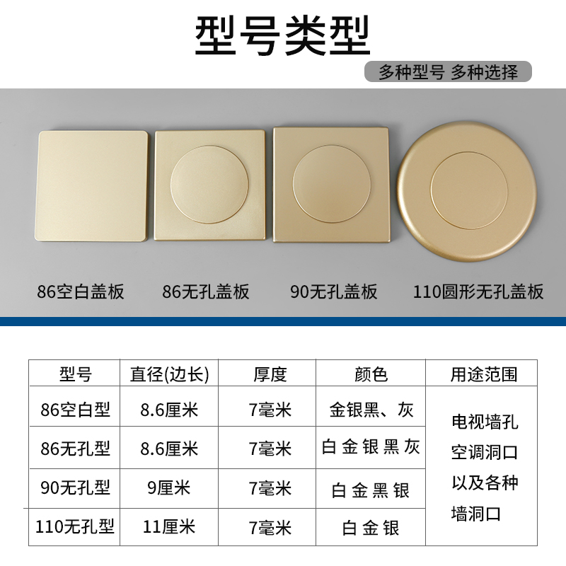 空调孔口装饰盖电视墙穿线孔盖板遮丑盖墙洞遮挡封堵盖堵头神器-图1