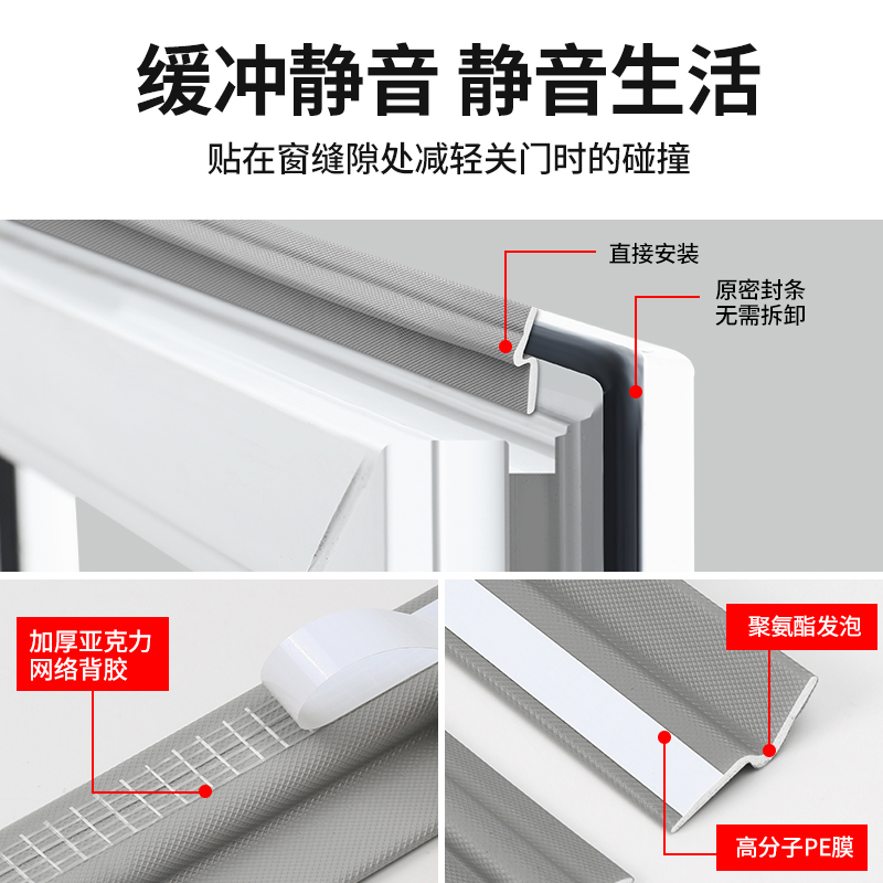 推拉门窗密封胶条窗户漏风防风保暖膜封窗冬季铝合金隔音临街神器-图1