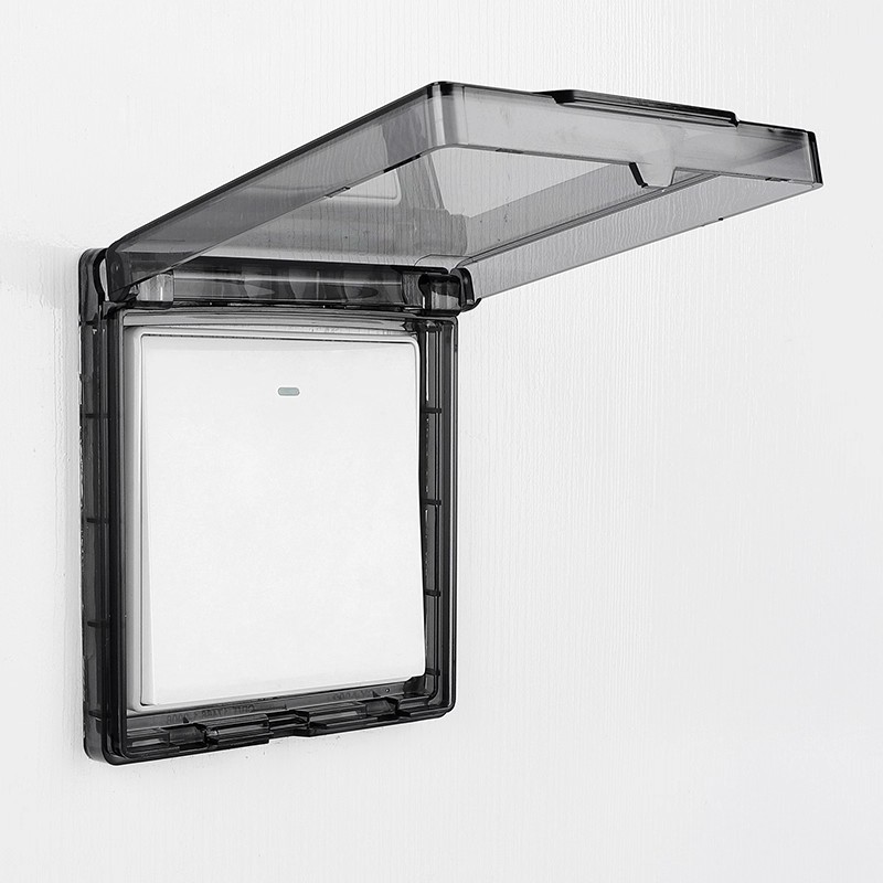 家用86型超薄浴霸开关插座防水罩浴室粘贴式防水盒防溅盒保护罩盖 - 图2