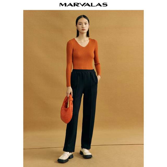 High waisted commuting Mendes casual straight pants