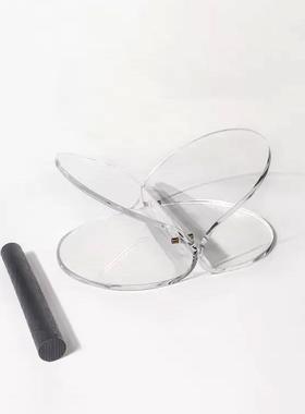 现代简约创意蝴蝶外形透明杂志架样板间售楼处书房客厅桌面摆件