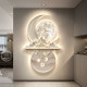 Modern light luxury entrance hall decorative painting Fulu high-end wall lamp painting corridor aisle atmospheric hanging painting with clock