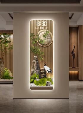 万年历2026年新款智能客厅格栅挂件中式富贵竹玄关电子时钟装饰画