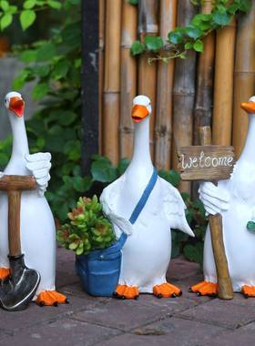 户外花园庭院装饰仿真鸭子摆件动物雕塑水池假山池塘造景鱼缸装饰