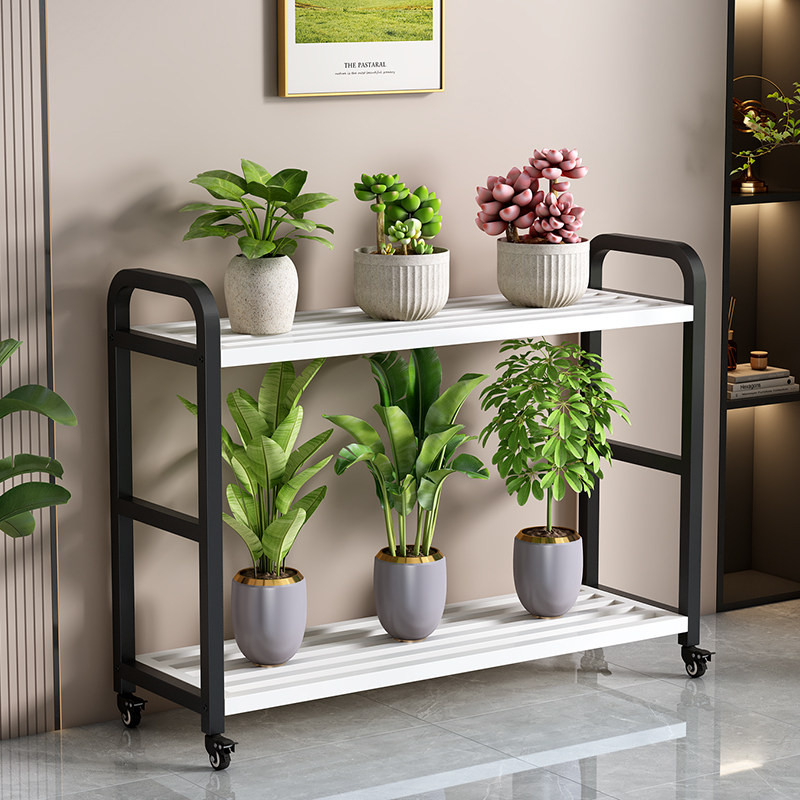 花架阳台客厅铁艺多层花盆托架落地式移动带轮多肉花架子置物架子,淘宝优惠券,粉丝福利购,淘宝优惠卷