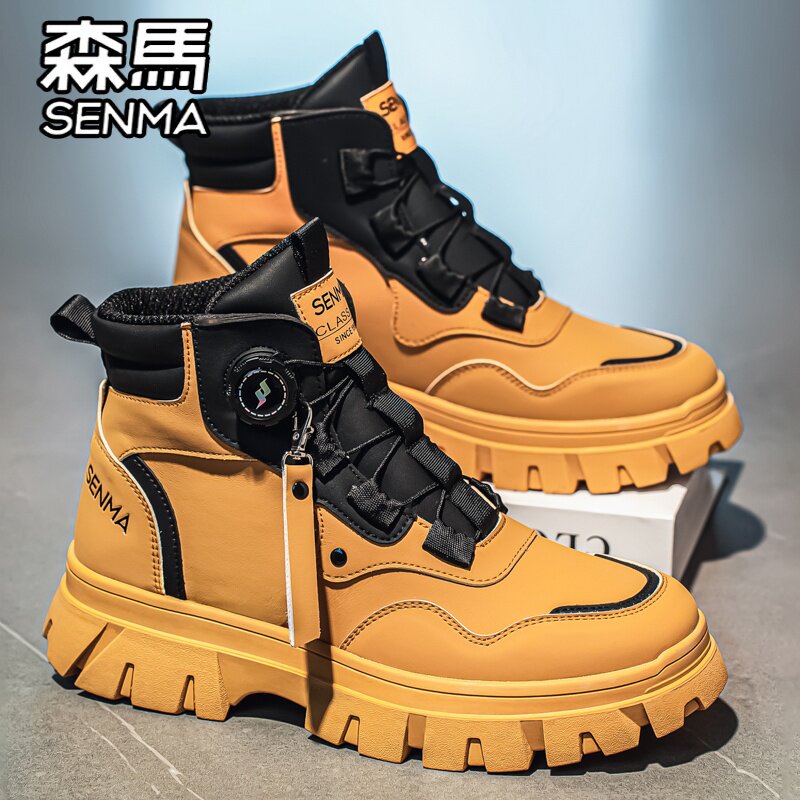 森马马丁靴男鞋冬季高帮英伦风大黄靴男士厚底增高户外登山工装靴,淘宝优惠券,粉丝福利购,淘宝优惠卷