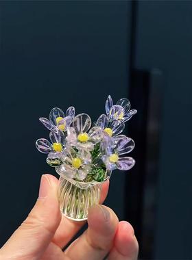 淄博琉璃花朵摆件手工桌