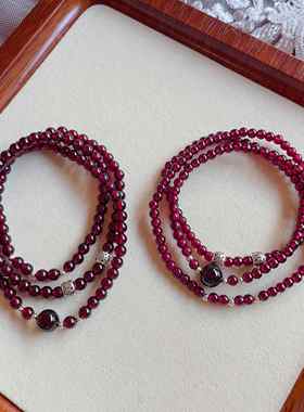 普陀山七夕礼物天然红色石手串