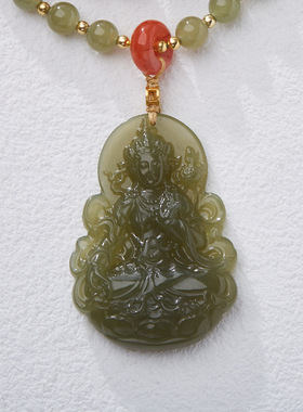 普陀山天然新疆和田佛公女吊坠
