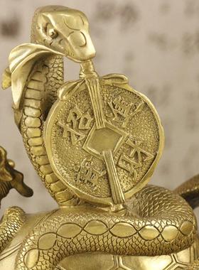 铜玄武摆件铜四方神龟蛇神兽龙龟家居金属工艺品客厅装饰品摆设