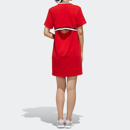 Adidas Original Neo Damen lockeres, lässiges, bedrucktes, hohles Kleid FN6483