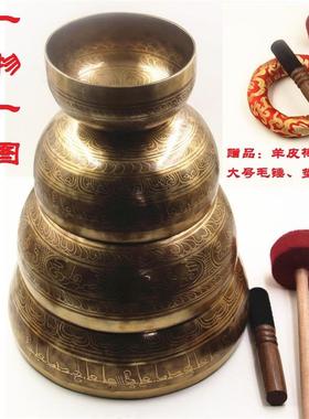 特价法器尼泊尔手工黄铜佛音碗理音疗钵西藏颂钵盂瑜伽钵高档摆件