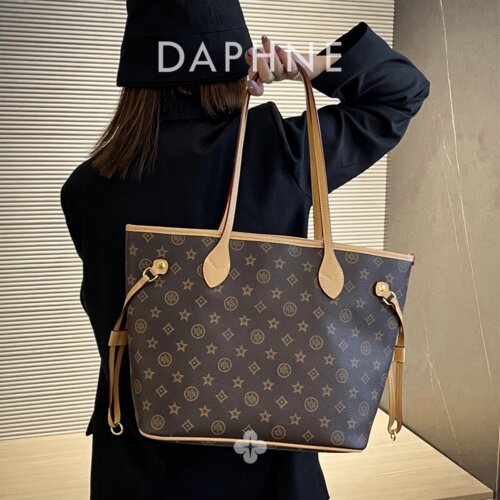 达芙妮Daphne经典印花百搭腋下手提单肩大容量托特包DFN10333 - 图0