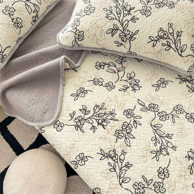 一面棉一面绒绗缝夹棉床盖加厚防滑床单三件套榻榻米纯棉双面可用,淘宝优惠券,粉丝福利购,淘宝优惠卷