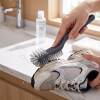 Multifunctional hard-bristled crevice cleaning brush with no dead ends