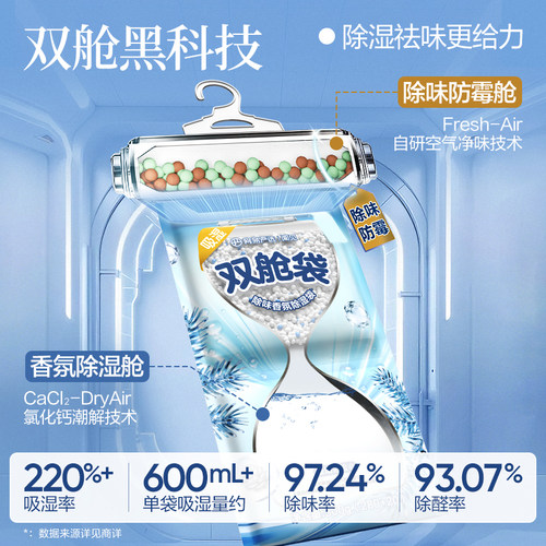 网易严选双仓香氛除湿袋吸湿防潮袋氯化钙防潮防霉包除味干燥剂 - 图3