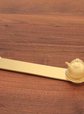 铜小茶壶迷你纯黄铜把把壶小摆件香插助运手把茶壶小铜器地摊货源