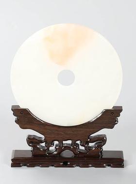 速发平安扣底8托架实茶圆形摆件支架瓷盘玉璧玉片石木饼圆盘置物7