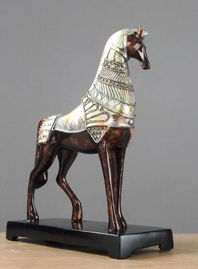 办公室摆件电视柜玄关柜书柜博古架高档酒柜装饰品家居桌面马摆件