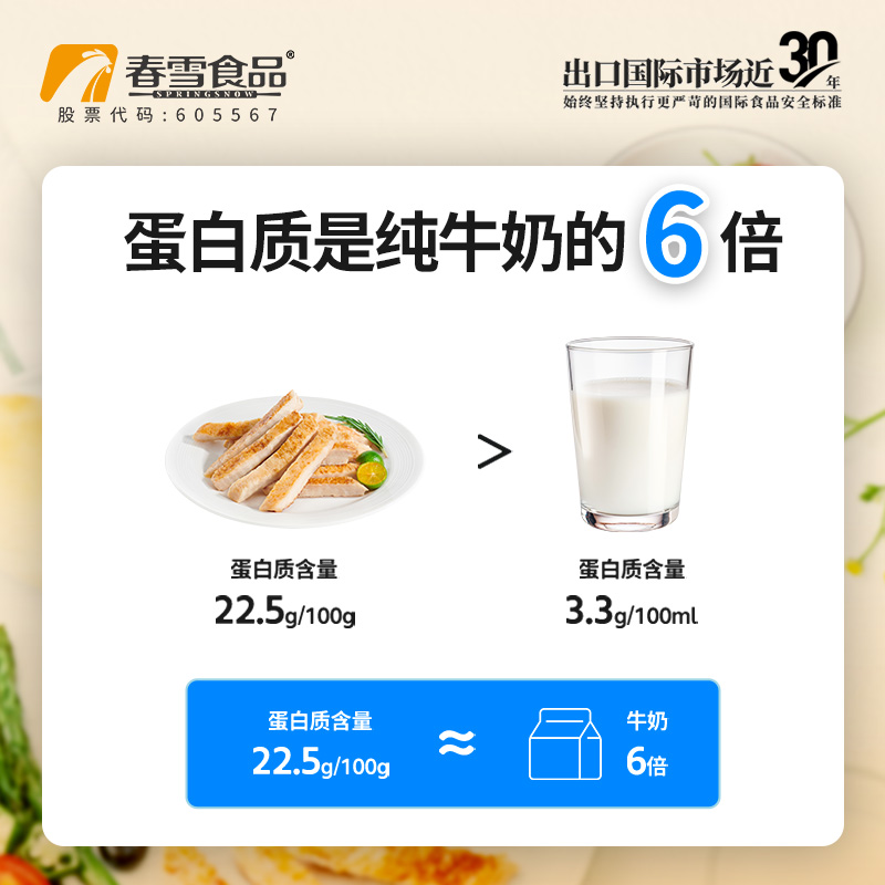 春雪生煎鸡胸肉条速食鸡胸肉健身代餐主食开袋加热即食鸡排