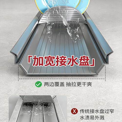 家用收纳架厨房抽屉碗架柜内抽屉收纳分隔碗盘餐具置物架太空铝 - 图2