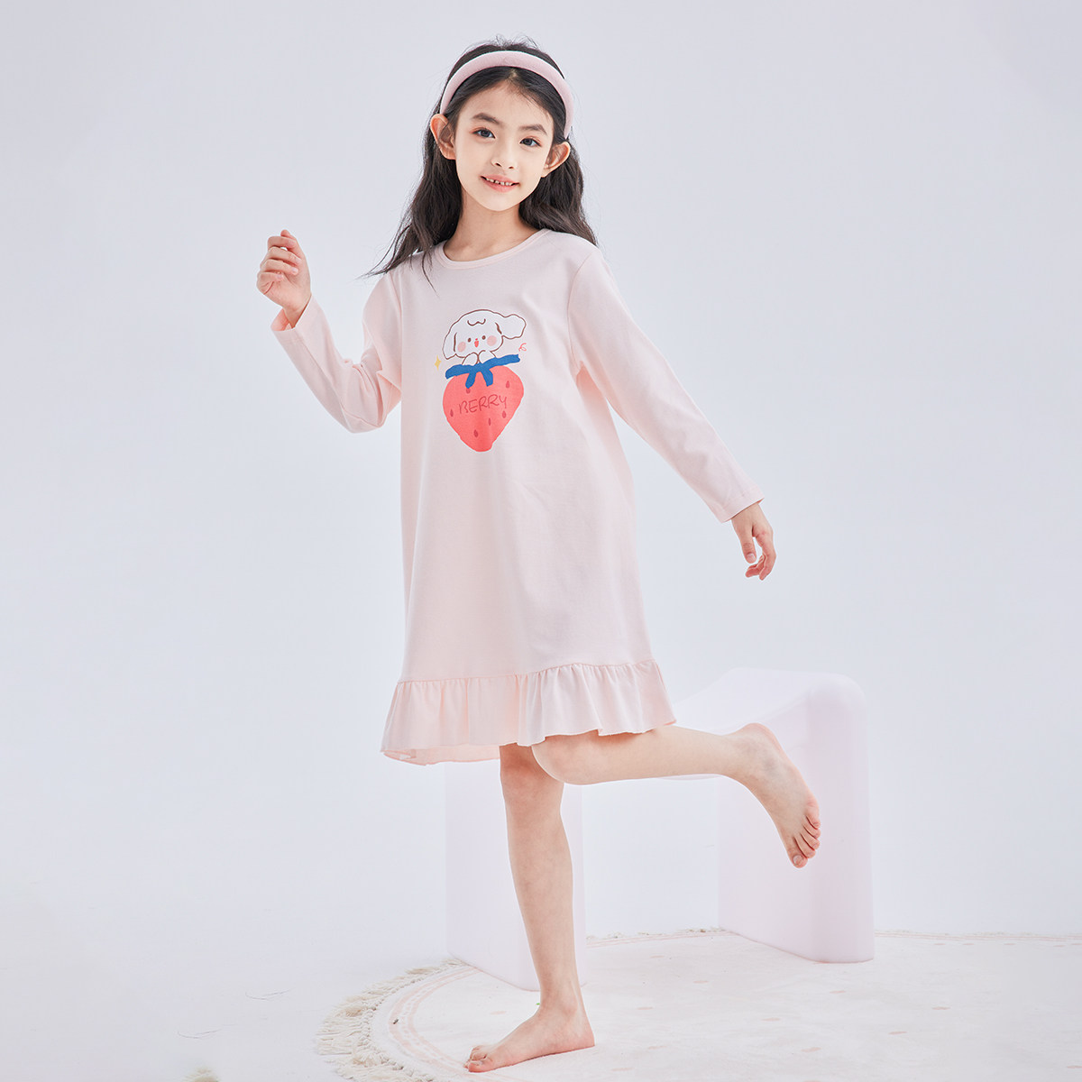 deesha笛莎女童睡裙2025新款儿童纯棉长袖睡衣女孩家居服连衣裙,淘宝优惠券,粉丝福利购,淘宝优惠卷