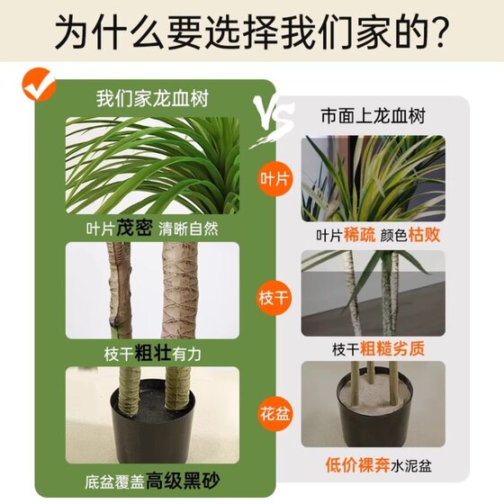 Simulated green plant Dracaena landscaping high-end light luxury