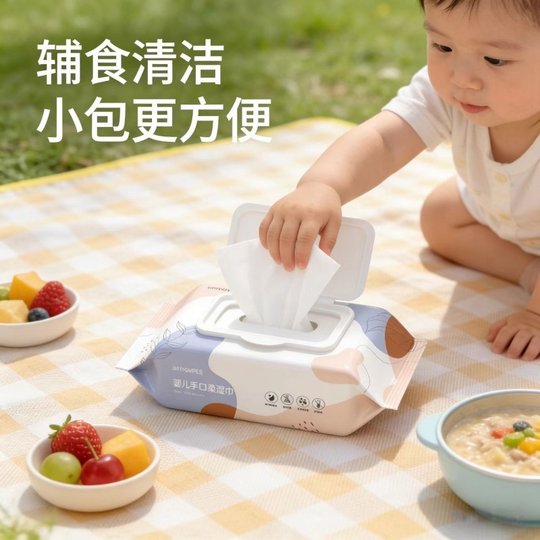 Anrou Baby Hand and Mouth Special Wet Wipes 50 Pumps Portable Pack