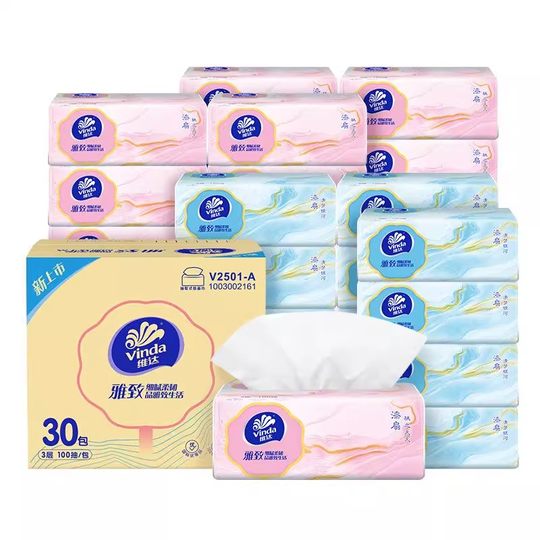 Vinda Elegant 3-layer thickened 100-pack household facial tissue
