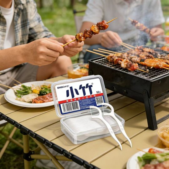 Outdoor barbecue camping small bamboo toothpick sealed package