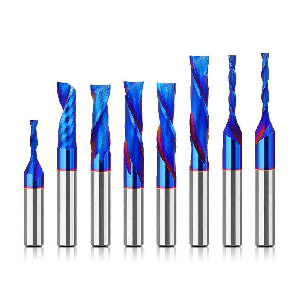 8柄直刀复合整体合金镀蓝开槽刀上旋下旋修边刀硬质合金木工铣刀,淘宝优惠券,粉丝福利购,淘宝优惠卷