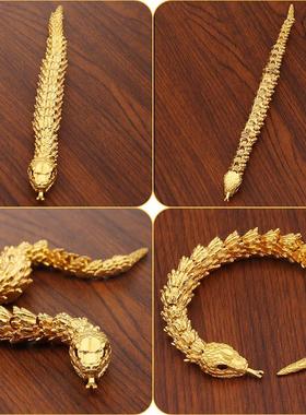 蛇年3D可活动摆件生肖蛇收藏展厅装饰合金手把件家居鱼缸造景装饰