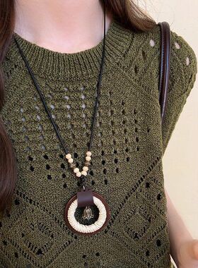 复古民族风圆环项链女士新中式