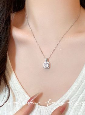 小方钻闪钻项链女小众设计感轻