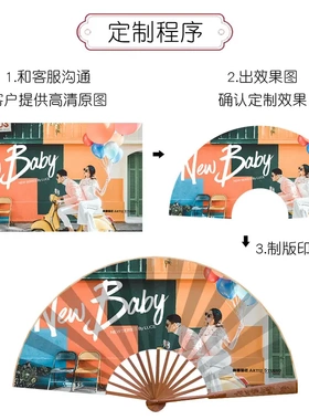 空白宣纸折扇中复古扇面书法