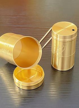 黄铜竹节牙签盒家用餐厅实用便携酒店高端简单牙签罐厂家铜制