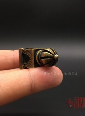 仿古做旧小铜章 黄铜藏式转经塔迷你小印章全铜佛塔闲章收藏把件