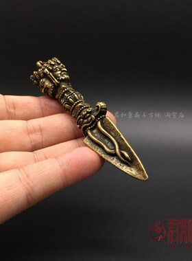泥泊尔铜法器密宗铜马头明王金刚杵摆件杵五股金刚厥把件