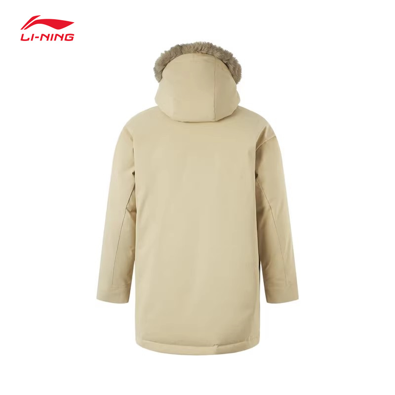 李宁羽绒服男2024冬季新款鸭绒保暖中长款复古宽松外套AYMU361