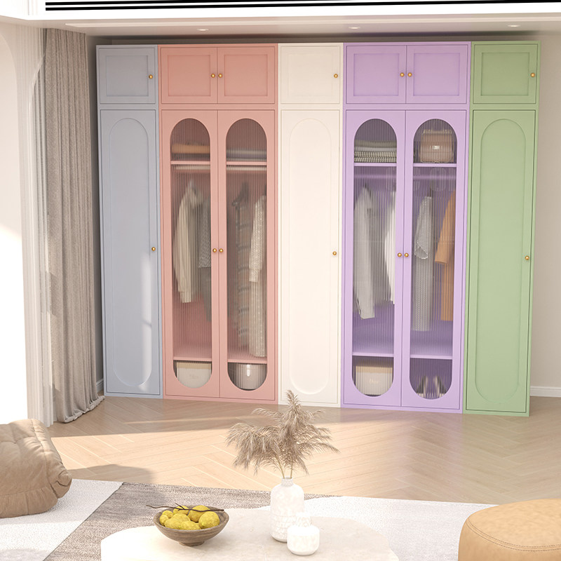 法式奶油风衣柜长虹玻璃钢制柜儿童储物柜家用卧室大容量储物衣柜,淘宝优惠券,粉丝福利购,淘宝优惠卷