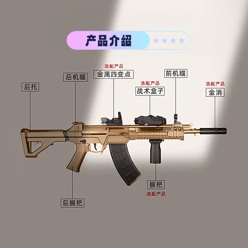 图鹰191金齿电动回膛冲锋模型玩具QBZ192突击式步枪wargame发射器 - 图1