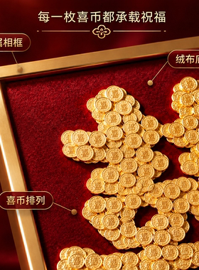 结婚喜字硬币相框diy画框送新人
