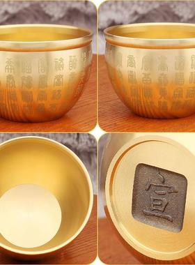 黄铜百福缸家居聚宝盆客厅办公室聚财水缸米缸摆件金属工艺品