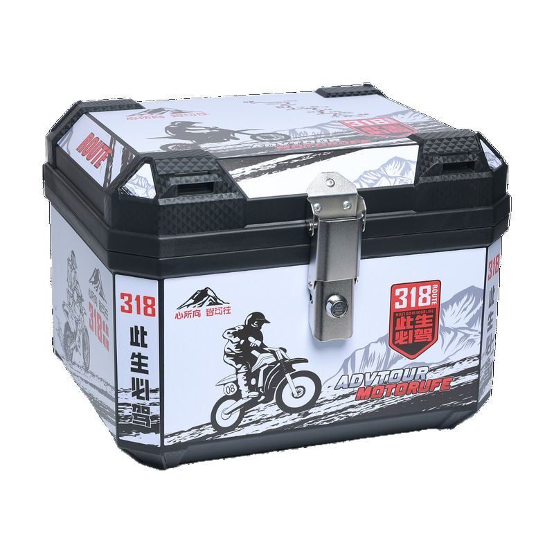 57L电动车后备箱摩托车尾箱大容量防水防尘送外卖通用保温箱 - 图3