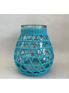 纯手工编织玻璃花瓶 花篮 试剂瓶 烛台 制作厂家直销