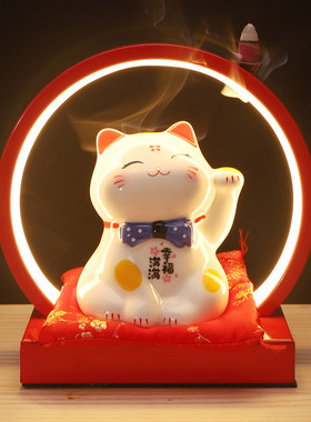 招财猫陶瓷家居摆件创意日式发财猫小存钱罐店铺开业活动礼品批发