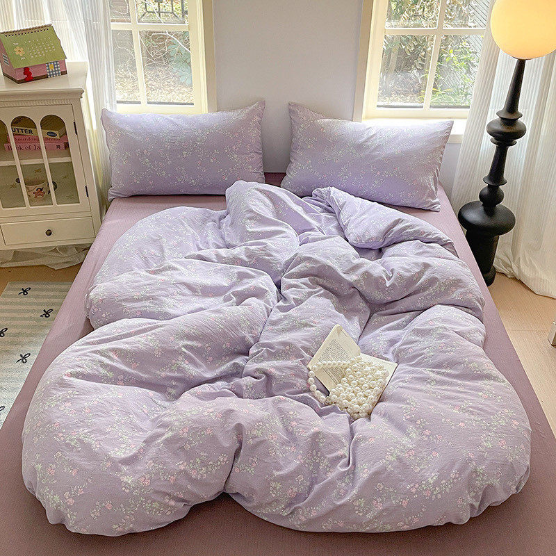 A类双层纱水洗棉床笠款被套四件套宿舍单人三件套床上用品双人厂,淘宝优惠券,粉丝福利购,淘宝优惠卷