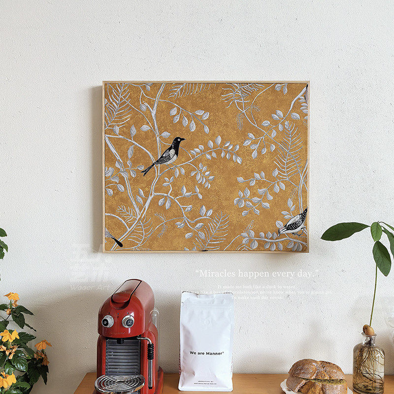 《花鸟册》原木风电表箱装饰画奶油配电箱遮挡挂画地暖分水器盖板,淘宝优惠券,粉丝福利购,淘宝优惠卷